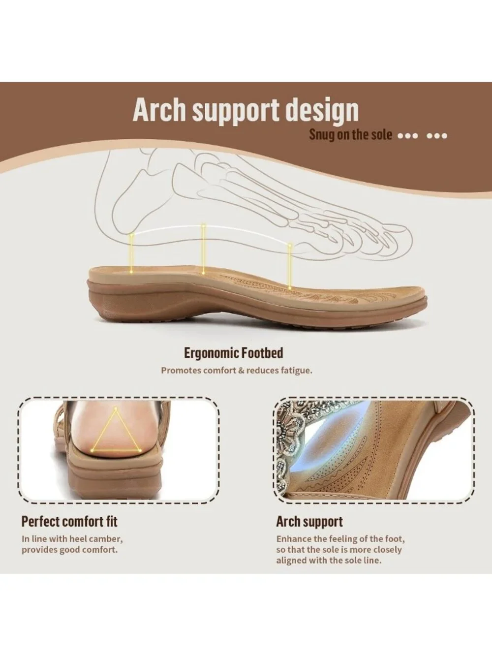 Handmade Women's Sandals with Arch Support | Comfortable Bohemian Flip Flops for